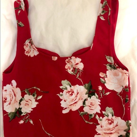 Dynamite Red Floral Crop Top Size S - Picture 5 of 5